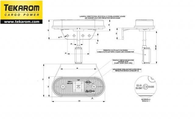 Lampa marcaj lateral cu suport HORPOL