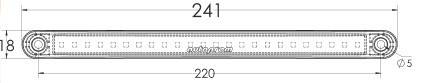 Lampa marcaj lateral rosie 20 leduri 24cm NEON