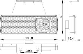 Lampa marcaj LED cu suport stanga HORPOL