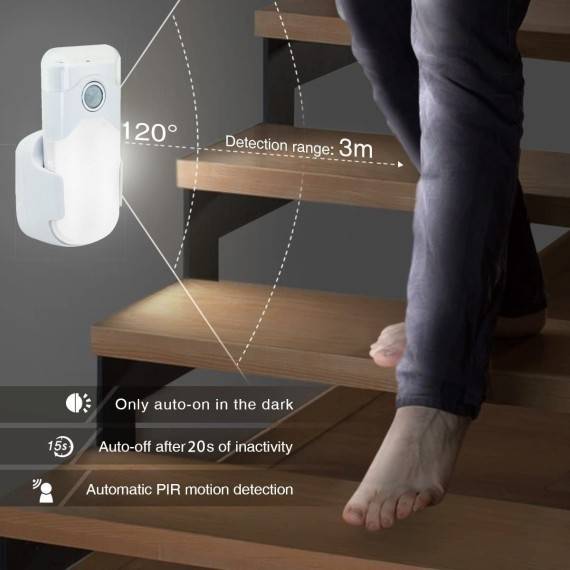 Lampa multifunctionala cu senzor de miscare, lanterna si lumina de urgenta, PRIZA H