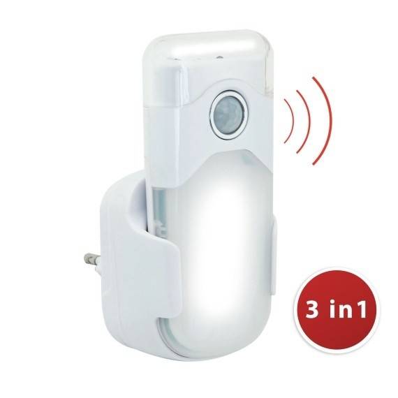Lampa multifunctionala cu senzor de miscare, lanterna si lumina de urgenta, PRIZA H
