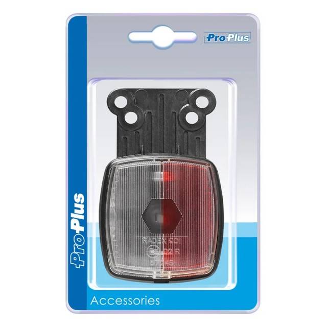 Lampa pozitie cu suport si reflector alb-rosu 66x62mm