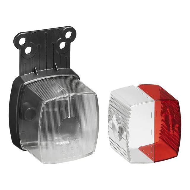 Lampa pozitie cu suport si reflector alb-rosu 66x62mm