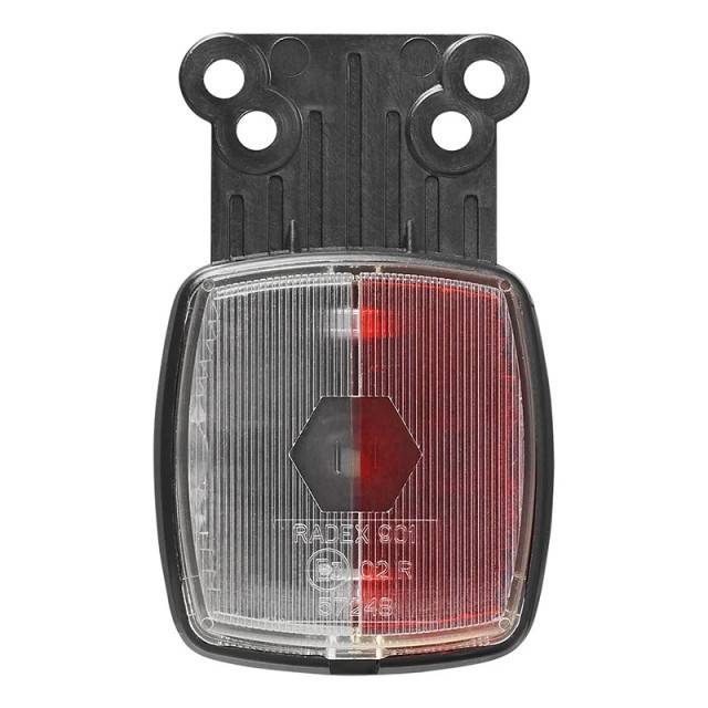 Lampa pozitie cu suport si reflector alb-rosu 66x62mm