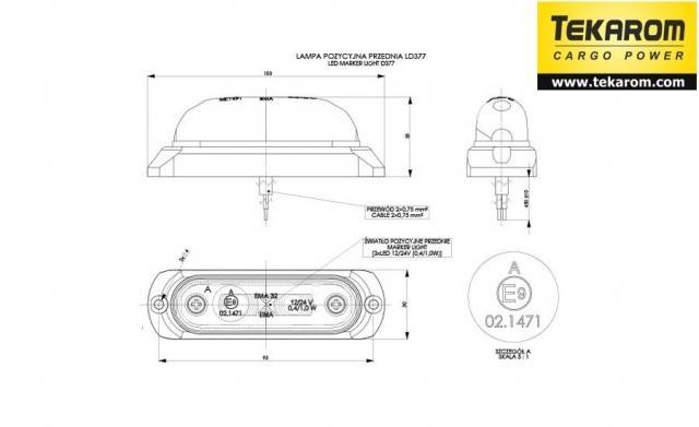 Lampa pozitie ovala alba HORPOL