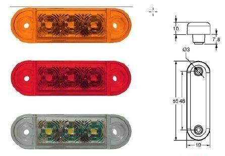 Lampa pozitie ovala portocalie 3 leduri