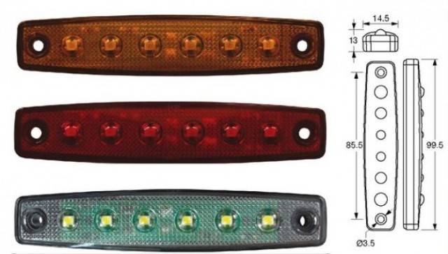 Lampa pozitie rosie 6 leduri