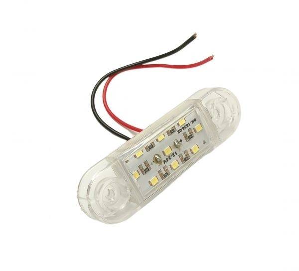 Lampa pozitie-strobo ovala alba 9 leduri 24V