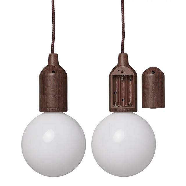 Lampa retro XL din lemn cu cablu 90cm