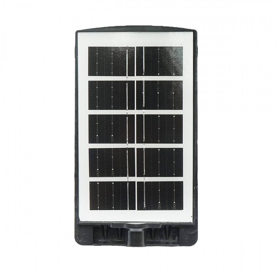 Lampa solara LED 100W, 6500K, 187lm cu panou solar 3W, baterie LiFePO4 3.2V/3Ah, brat prindere 250mm IP65 Breckner Germany