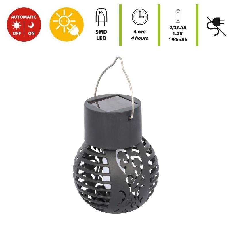 Lampa solara LED cu efect de flacara