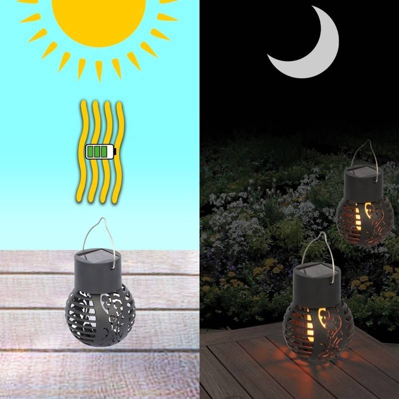 Lampa solara LED cu efect de flacara