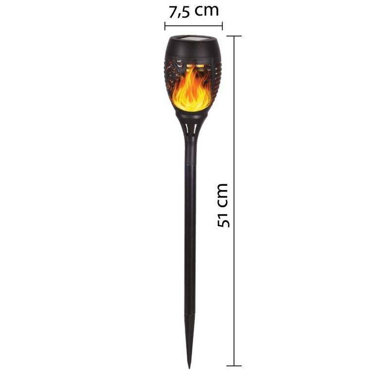 Lampa solara LED cu efect de flacara, 51 cm