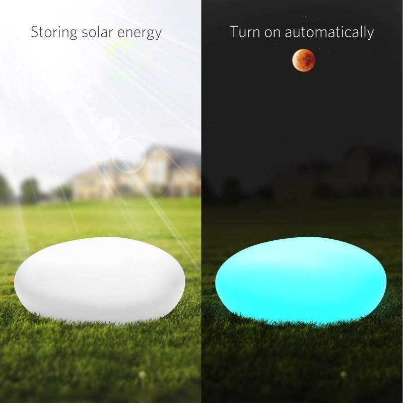 Lampa solara LED in forma de piatra