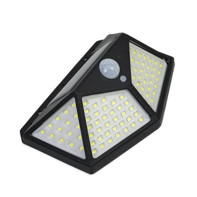 Lampa solara LED PNI GreenHouse WS10, 100 LED-uri, 600 lm, unghi PIR 120 grade, acumulator 1800 mAh, montaj pe perete