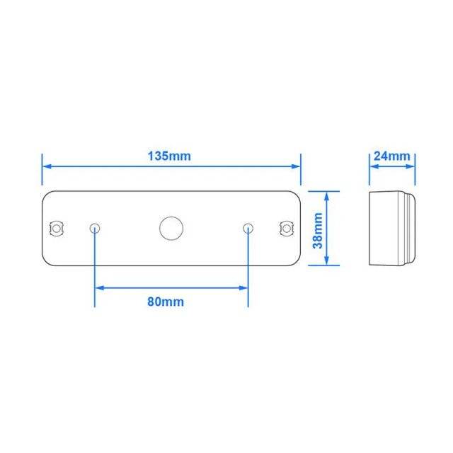 Lampa spate cu 2 functii led 135x38mm 12/24V WATERPROOF