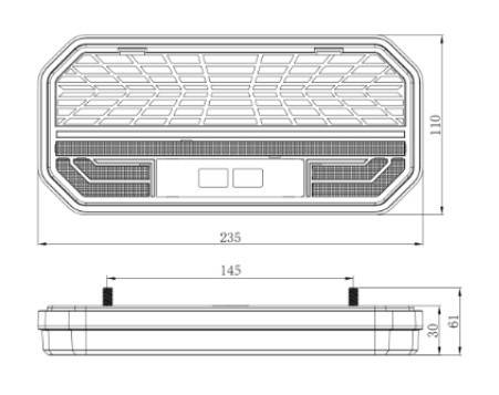 Lampa spate dreapta LED neon 12/24V