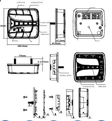 Lampa spate LED dreapta 12/24V