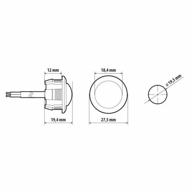 Lampa spate rosie LED 12/24V