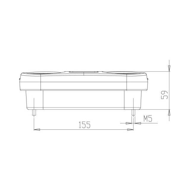 Lampa stop led camion 12v 22x9 cm