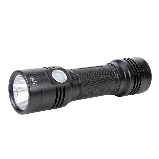 Lanterna dubla PNI Adventure F200 din aluminiu cu LED, acumulator 4000mAh si port micro USB, 3 LED-uri cu deschidere mare si unul cu focus, ambele au