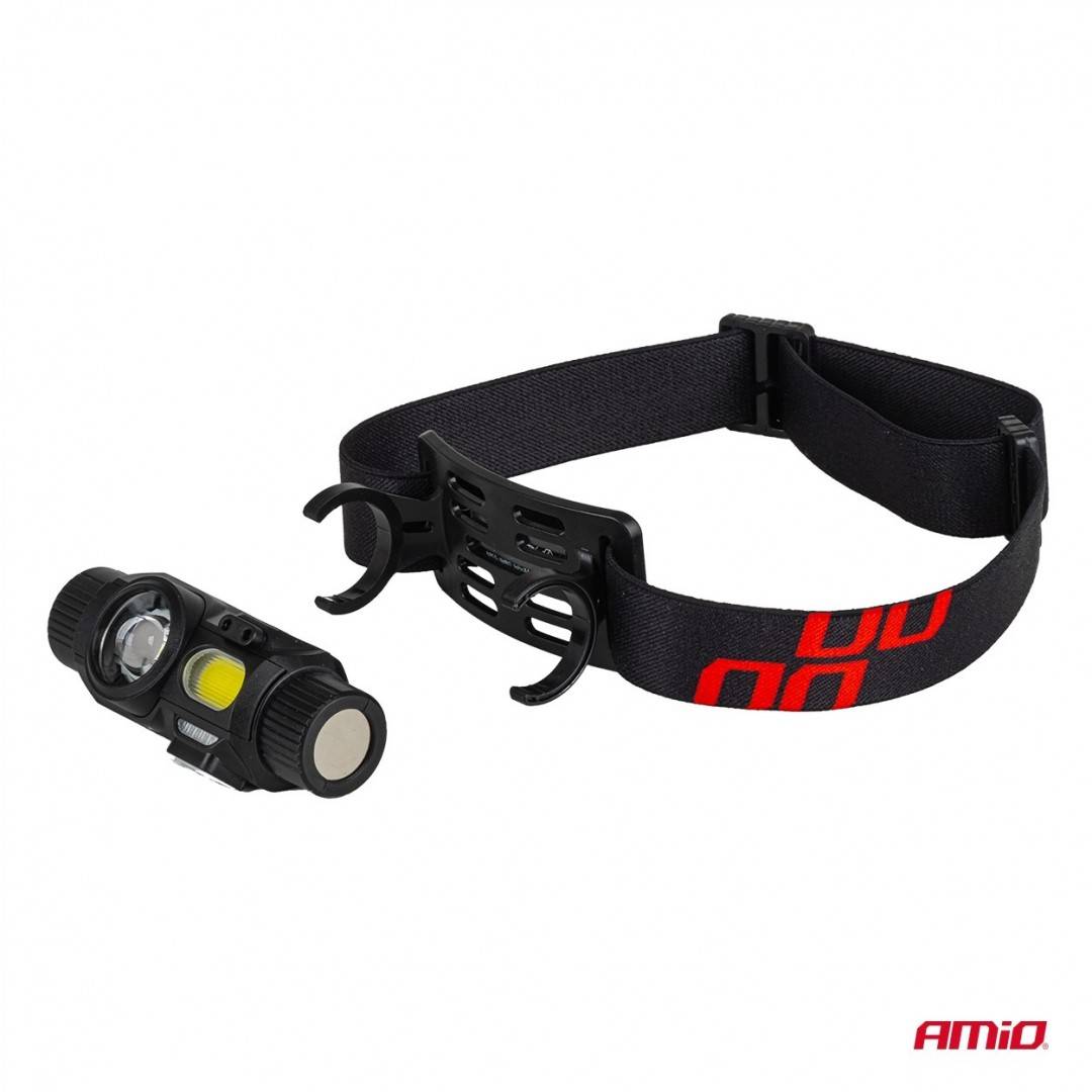Lanterna frontala LED XPG + COB, baterie 1200 mAh