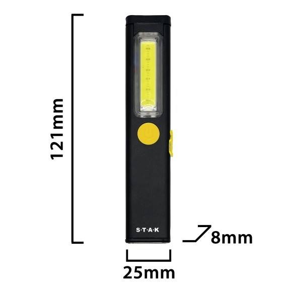 Lanterna LED Reincarcabila STEALTH 3W, Ultra Subtire din Aluminiu, Neagra