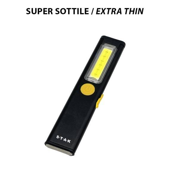 Lanterna LED Reincarcabila STEALTH 3W, Ultra Subtire din Aluminiu, Neagra