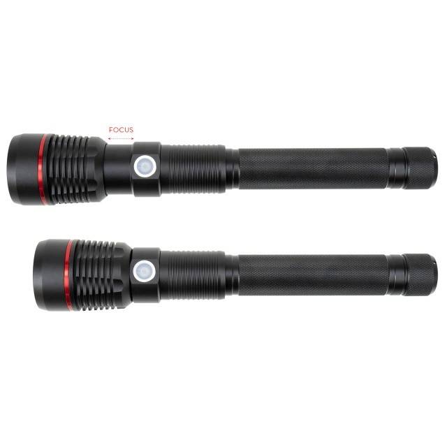 Lanterna PNI Adventure F450 din aluminiu cu focus si functie BOOST, led 20 W, 1500 lm pana la 450 m, IPX5, power bank cu iesire USB, incarcare prin