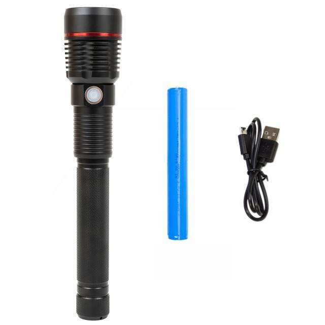 Lanterna PNI Adventure F450 din aluminiu cu focus si functie BOOST, led 20 W, 1500 lm pana la 450 m, IPX5, power bank cu iesire USB, incarcare prin