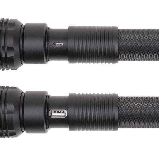Lanterna PNI Adventure F450 din aluminiu, cu functie focus, BOOST, LED 20 W, 1500 lm pana la 450 m, 4400 mAh, IPX5, cu alimentator PNI CHG300 inclus