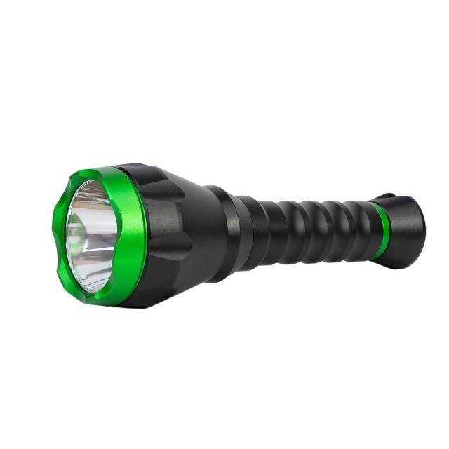 Lanterna PNI Adventure F750 Green Light, aluminiu, LED 10W, 500 lm, pana la 850 m, 4000mAh, IP44, 4000mAh inclus, cu alimentator PNI CHG300 inclus