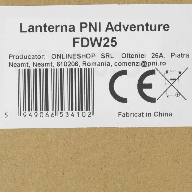 Lanterna PNI Adventure FDW25 cu LED, 800lm, aluminiu, acumulator 3000 mAh, distanta 200 metri