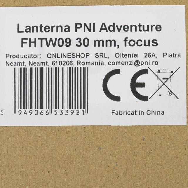 Lanterna PNI Adventure FHTW09 cu LED, Focus, aluminiu, IP68, acumulator 3000 mAh, cu incarcator acumulator inclus