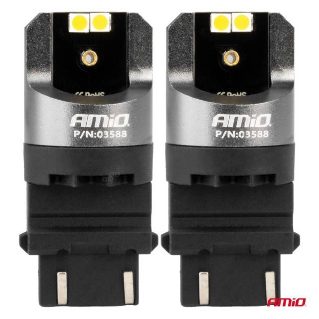 LED CANBUS PRO 3157 P27/7W 4x3030 SMD ALB 12/24V AMIO