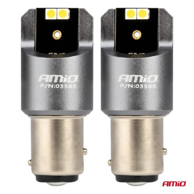 LED CANBUS PRO BAY15D P21/5W 4x3030 SMD ALB 12/24V AMIO