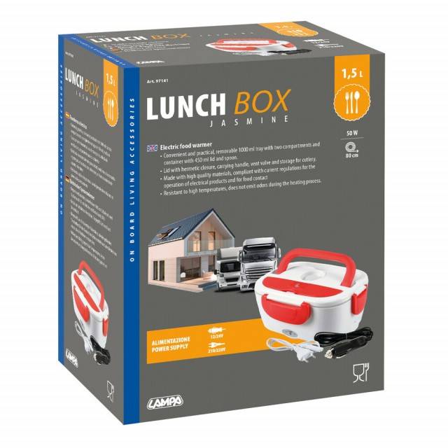 Lunch-Box, incalzitor electric pentru alimente - 1,5 L - 12/24V+220V - 50W
