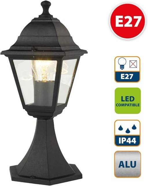 Manaus: Lampa vintage pentru poarta, E27, aluminiu, negru