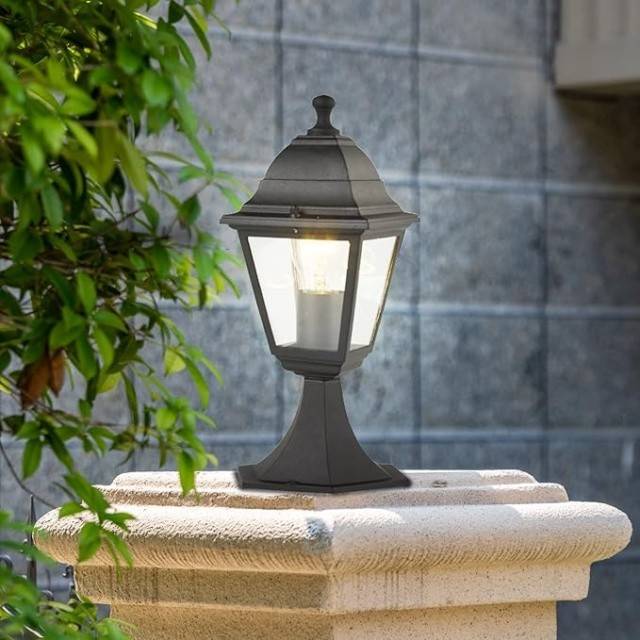 Manaus: Lampa vintage pentru poarta, E27, aluminiu, negru