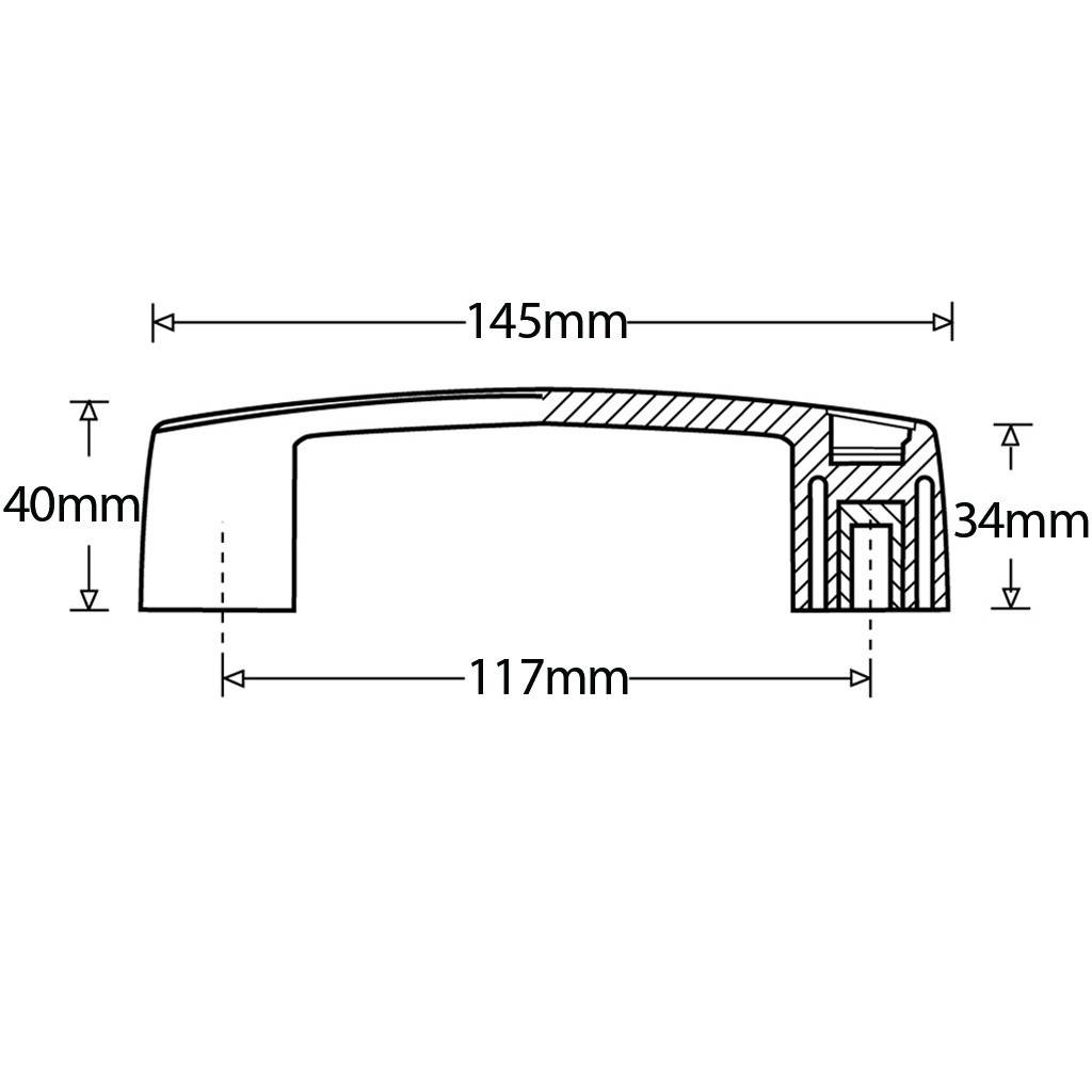 Maner din nailon 117mm, prindere cu suruburi M6