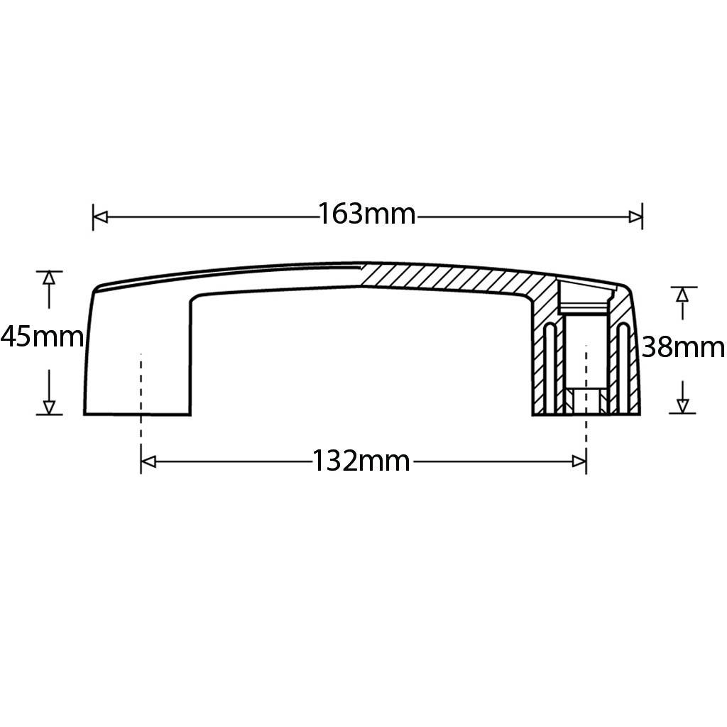 Maner din nailon 132mm, prindere cu suruburi M8