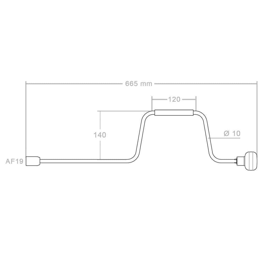 Manivela manuala 660 mm, cotire 140 mm, cheie SW19