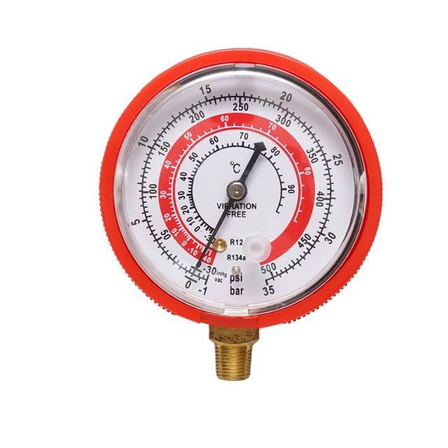 Manometru presiune joasa (rosu) pentru aer conditionat, freon 70mm 1/8 Breckner