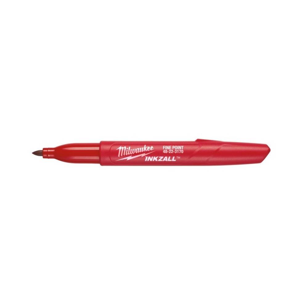 Marker rosu pentru santier INKZALL™, cu varf fin Milwaukee