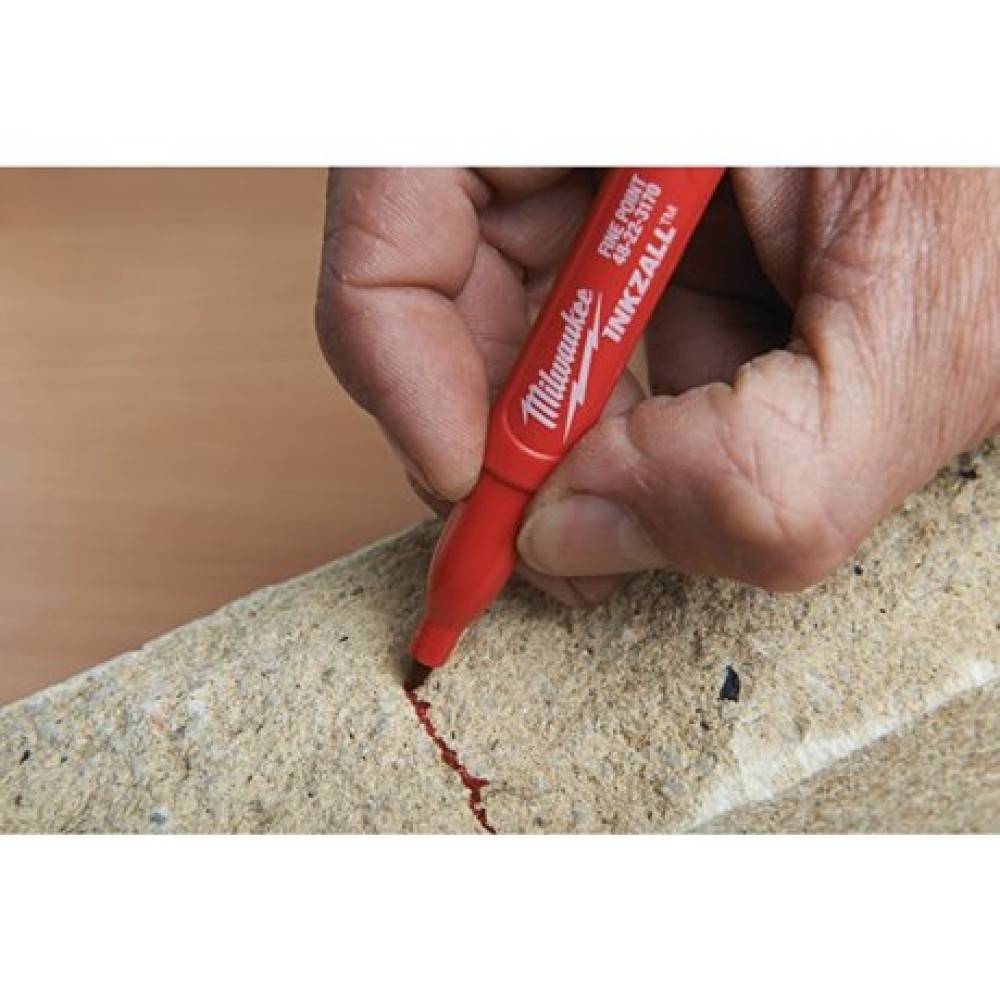 Marker rosu pentru santier INKZALL™, cu varf fin Milwaukee