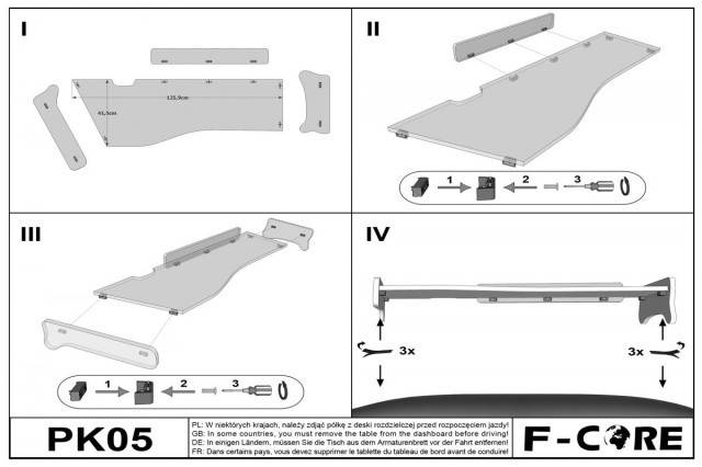 Masa de bord cu sertar MERCEDES ACTROS MP 2 & MP 3 Albastru