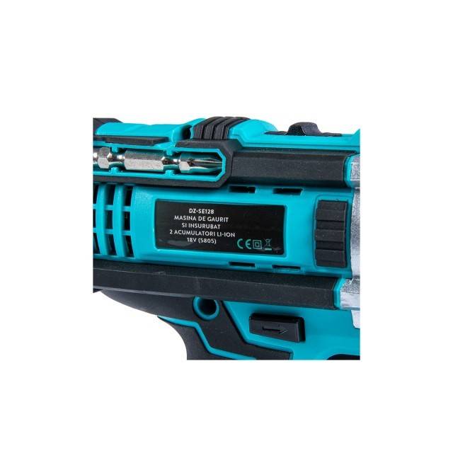 Masina de gaurit cu percutie si acumulator Detoolz 18V/LED LI-ION