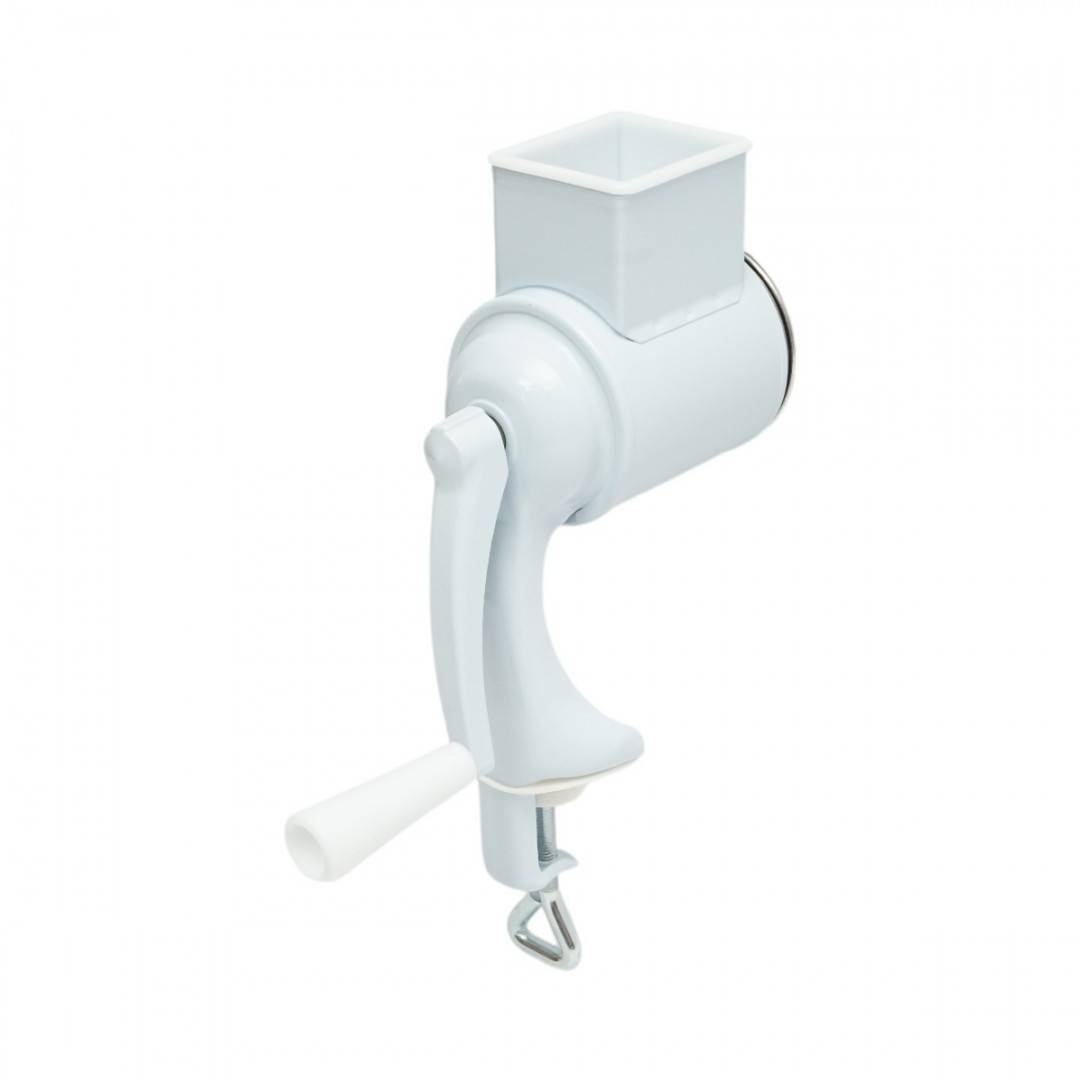 Masina de macinat nuci manuala, tambur inox, corp metalic alb Berner BG-5