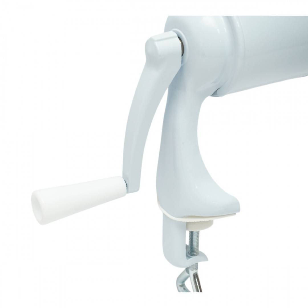Masina de macinat nuci manuala, tambur inox, corp metalic alb Berner BG-5