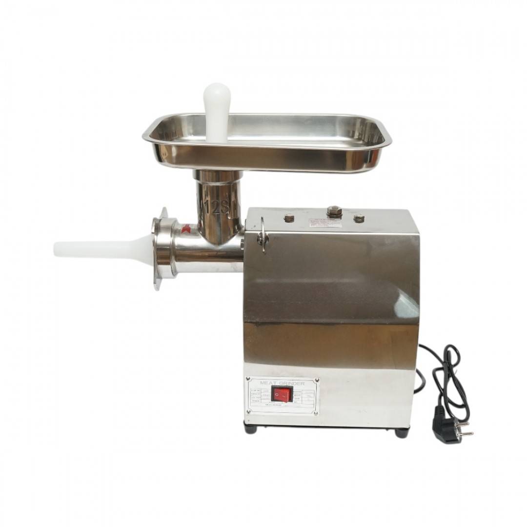 Masina de tocat carne electrica inox 1600W, 220V, capacitate 150 kg/h, adaptor carnati, 1 sita si 1 cutit incluse 380x210x415mm